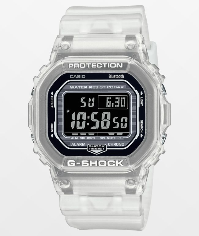 GShock DWB5600G7 Transparent White Bluetooth Digital Watch
