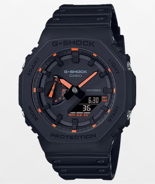Lyn Elegance Dusør G-Shock GA2100-1A4 Black & Orange Digital & Analog Watch