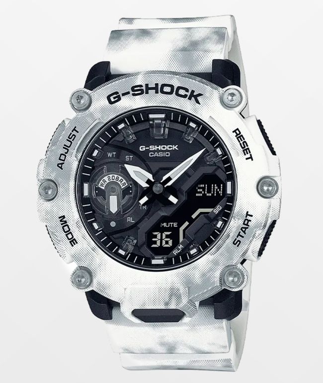 G-Shock GA2200 White Marble & Black Digital & Analog Watch