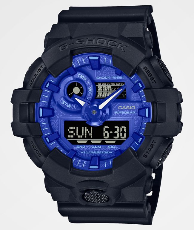 G-Shock GA700BP-1A reloj digital y analógico negro, azul y cachemira 