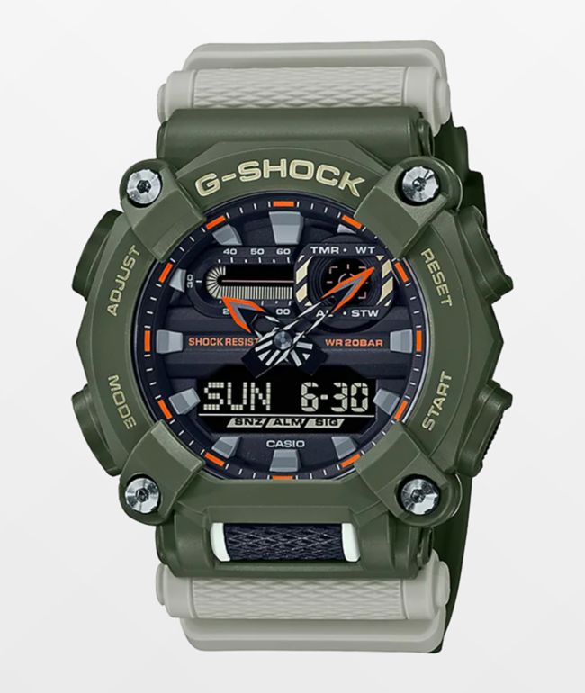 G-Shock GA900HC Green & Off-White Digital & Analog Watch