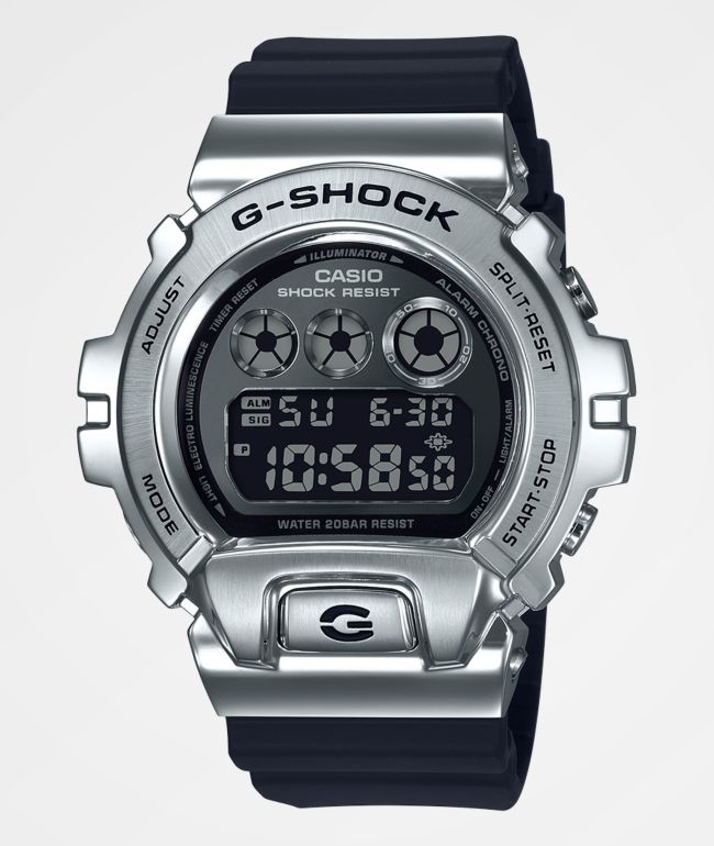 g shock black and silver