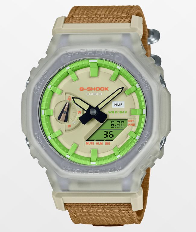 G-Shock x HUF GA2100-5A Green & Orange Watch