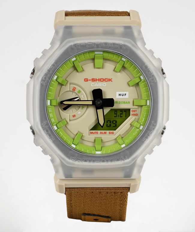 G-Shock x HUF GA2100HUF5A Green & Orange Digital & Analog Watch