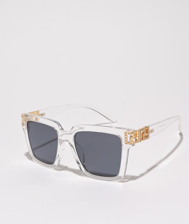 Gafas de sol cuadradas gruesas de lujo transparentes