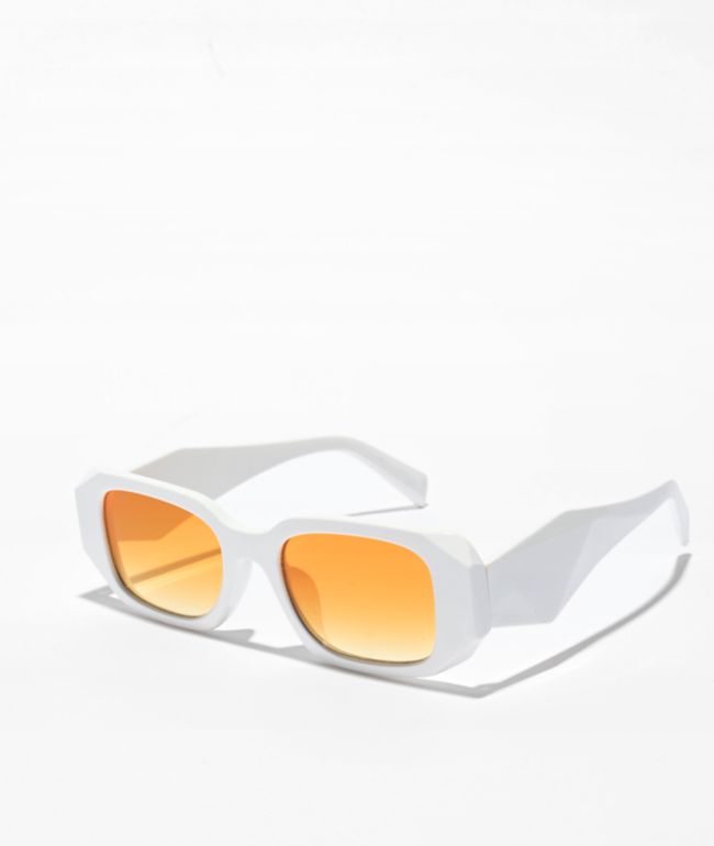 brumoso Min Aprovechar Gafas de sol rectangulares blancas grandes