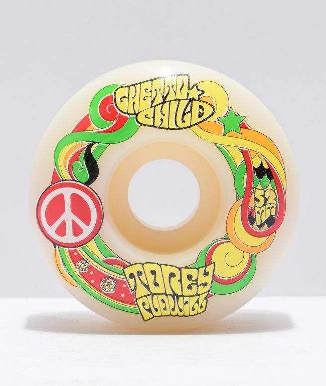 Ghetto Child Pudwill Peace 52mm 101a White Skateboard Wheels