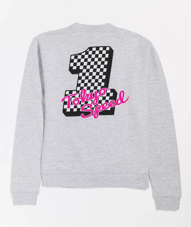 Girl x Hello Kitty Tokyo Speed Grey Crew Neck Sweater