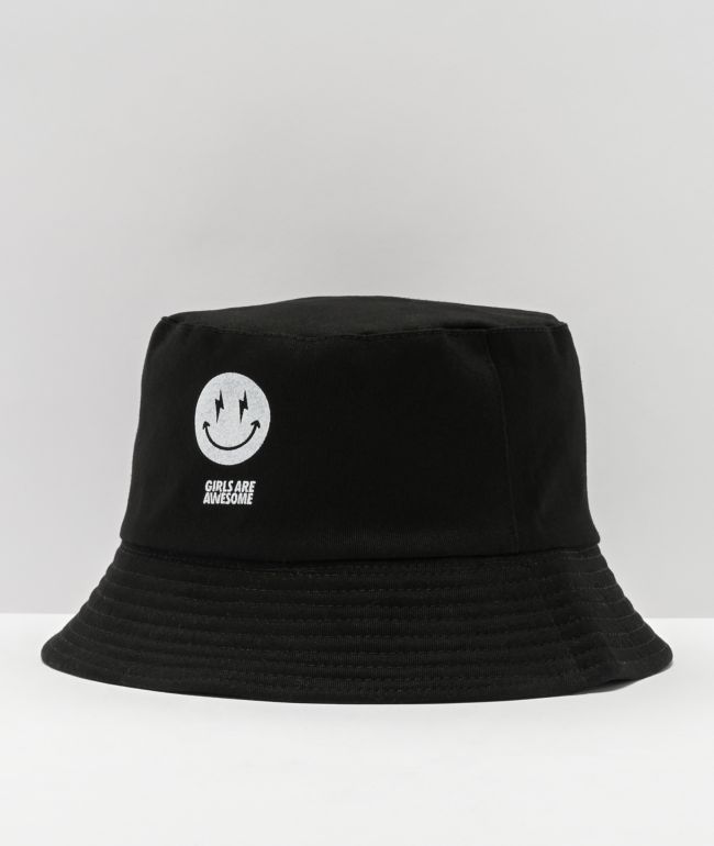 Girls Are Awesome AK Smile Black Bucket Hat