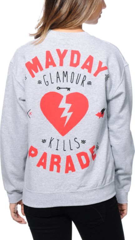 Download Glamour Kills x Mayday Parade Heather Grey Crew Neck ...