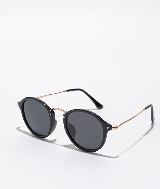 Glassy Klein gafas de sol redondas polarizadas negras y doradas