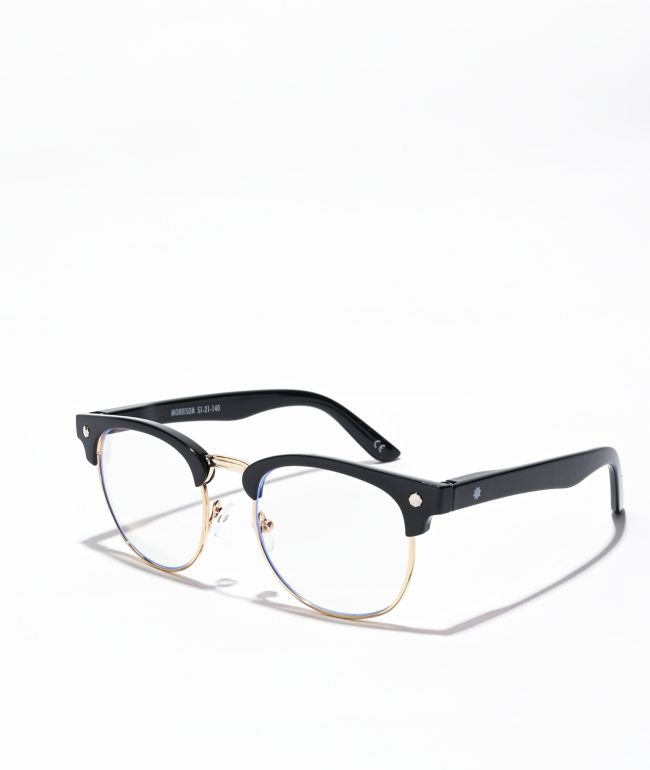 Glassy Morrison Gammer Gafas de sol negras y doradas
