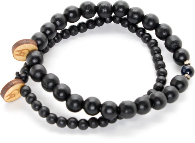 EvaDane Natural Black Onyx Gemstone Tibetan Bead Alphabet Letter X Charm Stretch Bracelet 