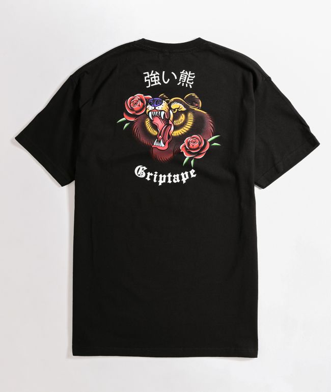 Grizzly Flash Art Black T-Shirt