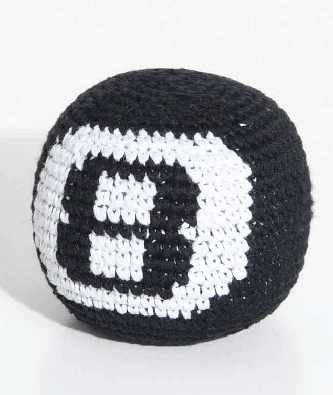 Guatemalart 8 Ball Black Hacky Sack