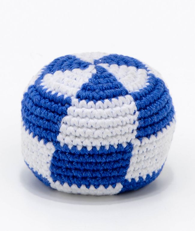 Guatemalart Checkered Blue & White Hacky Sack