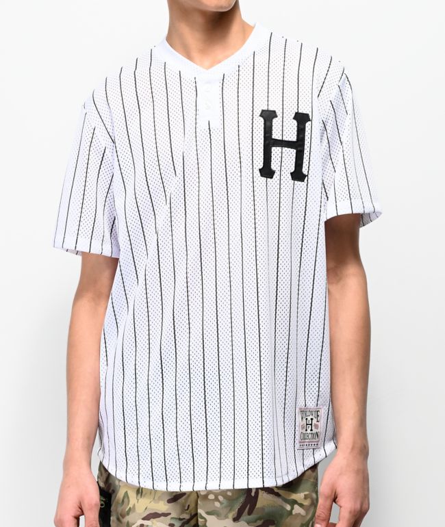 oleada recoger Ambigüedad HUF Bronx camiseta de béisbol de malla blanca