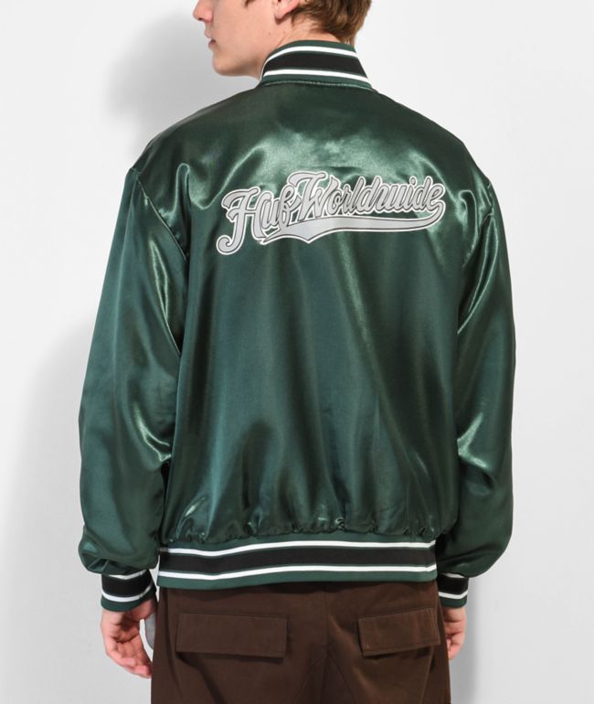 en anden Valnød Afvigelse HUF Crackerjack Green Baseball Jacket