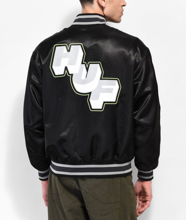HUF Galactic Stack Black Baseball Jacket