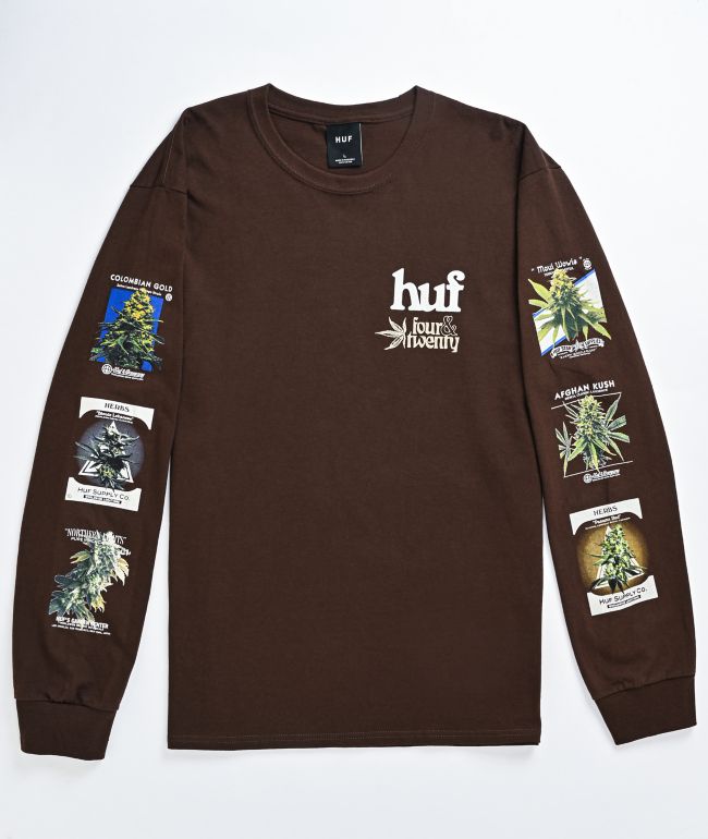 HUF Garden Supply Dark Chocolate Long Sleeve T-Shirt
