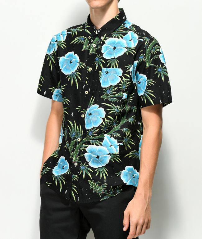 HUF Herrer Black \u0026 Floral Button Up