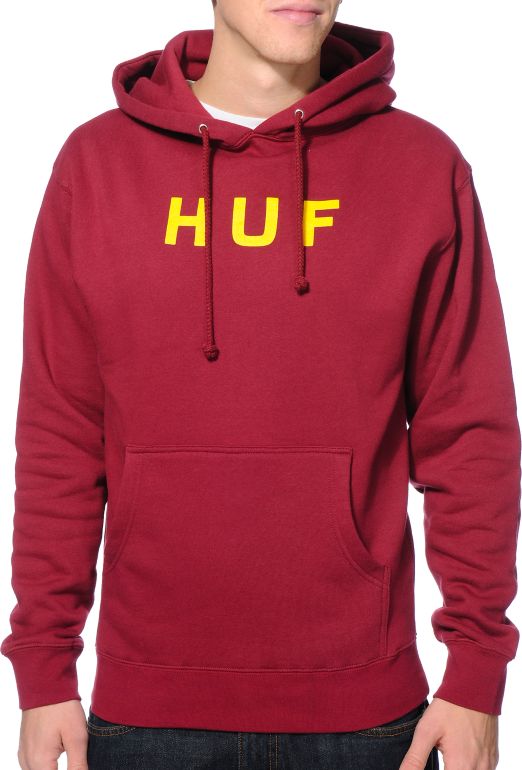 Huf burgundy hoodie