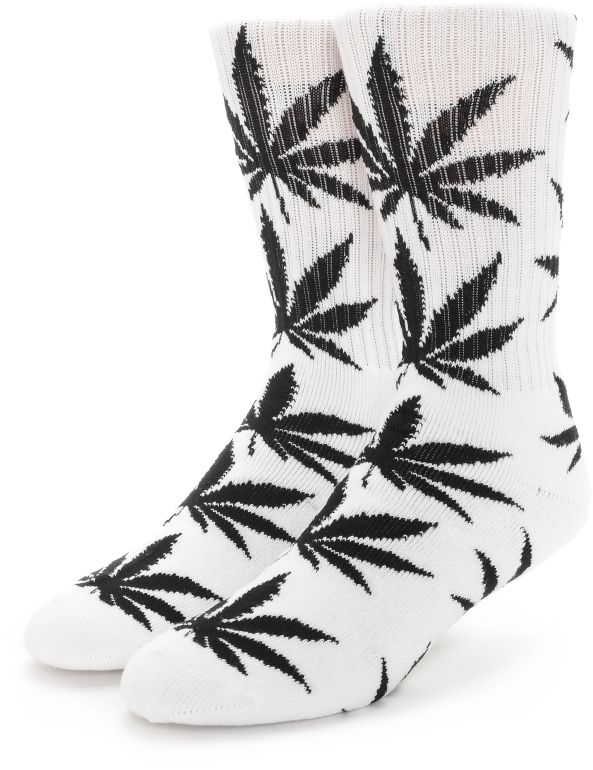 HUF Plantlife White & Black Crew Socks