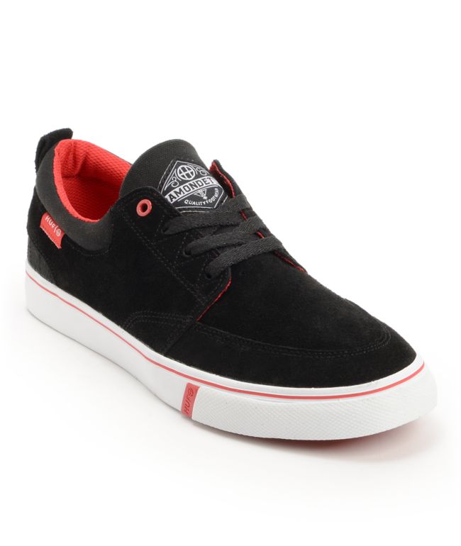 HUF Ramondetta Black &amp; Red Skate Shoes Zumiez