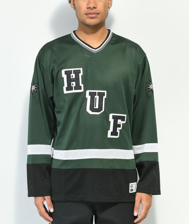 HUF Star Jersey de hockey verde y blanco