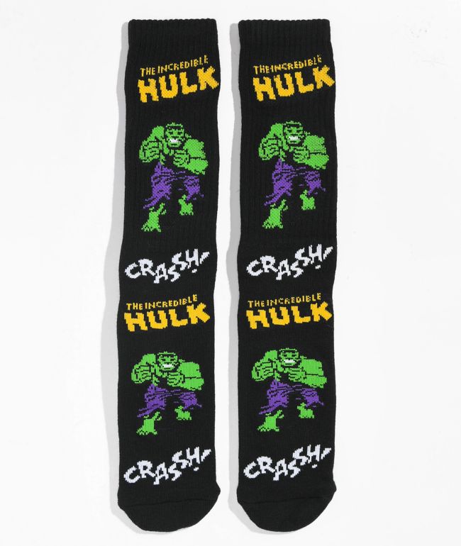 HUF x Hulk Retro Black Crew Socks