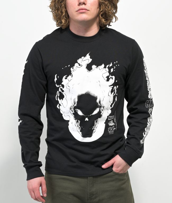HUF x Marvel Ghost Rider camiseta negra de manga larga