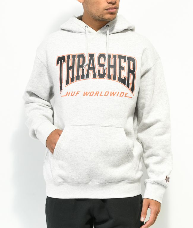 HUF x THRASHER Bayview Sudadera con capucha gris