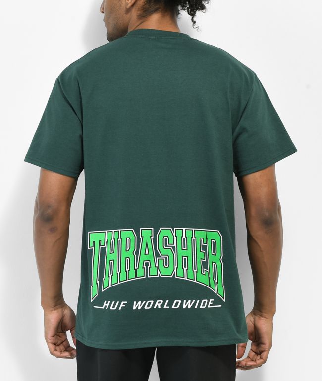 HUF x THRASHER High Point camiseta verde
