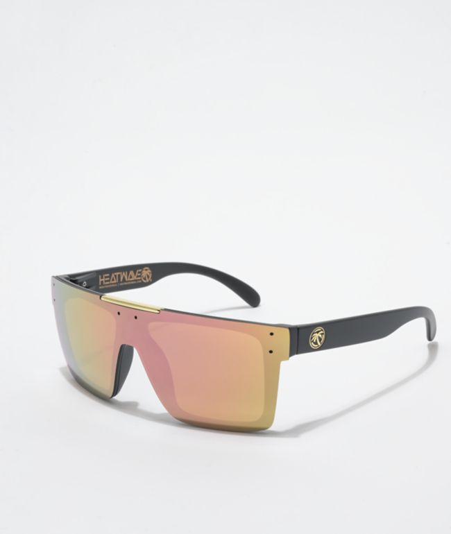 Heat Wave Quatro lentes de sol en negro y oro rosa
