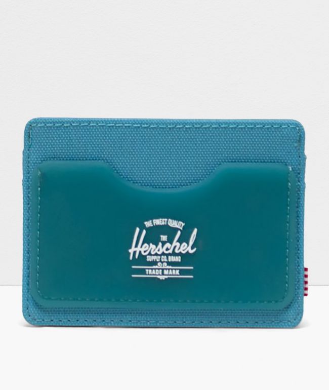 Herschel Supply Co. Charlie Rubber Neon Blue Cardholder Wallet 