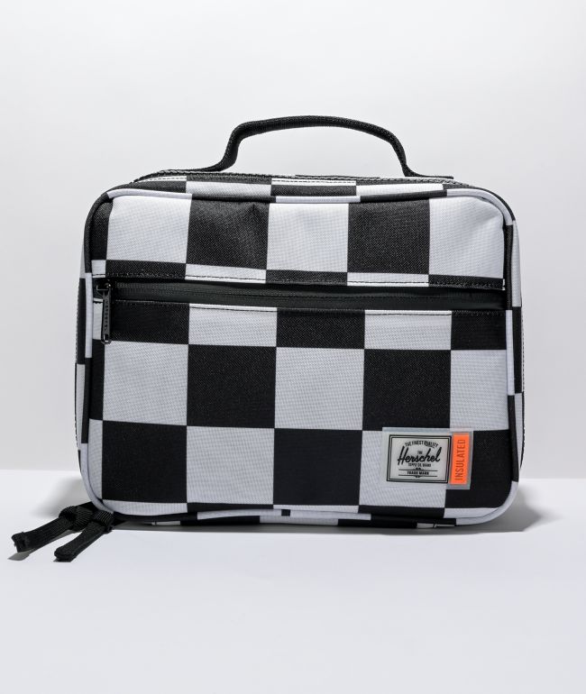 Herschel Supply Co. Pop Quiz Black & White Checkered Lunch Bag