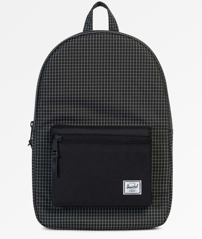 herschel black grid backpack