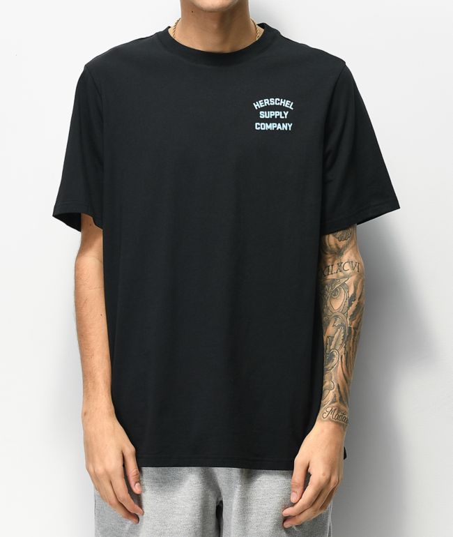 Herschel Supply Co Stack Logo Black Blue T Shirt Zumiez Herschel Supply Co Stack Logo Black Blue T Shirt Zumiez
