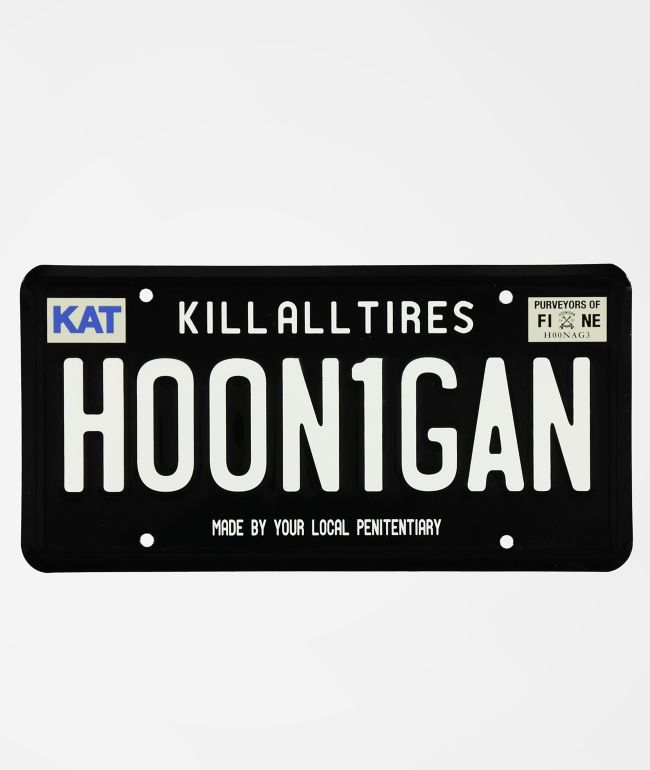 Hoonigan Black License Plate