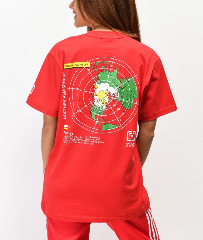 Hypland Flat Earth Red T-Shirt | Zumiez