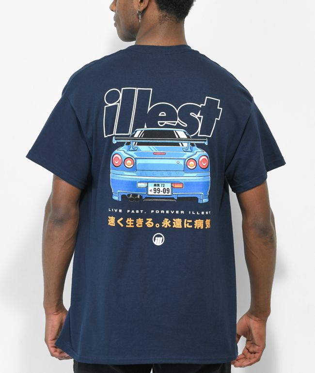 Illest Live Fast camiseta azul marino