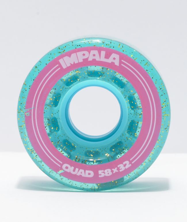 NEW PINK STD IMPACT GLITTER 57MM 50D COMPETITION ROLLER SKATE WHEELS