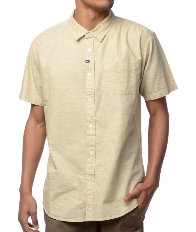 tan button up shirt