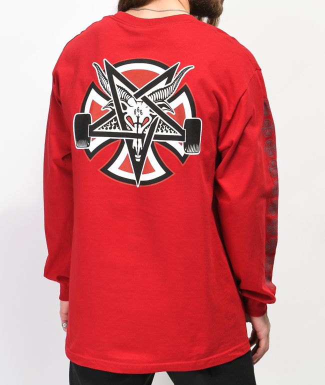 Independent x Thrasher Pentagram Red Long Sleeve T-Shirt