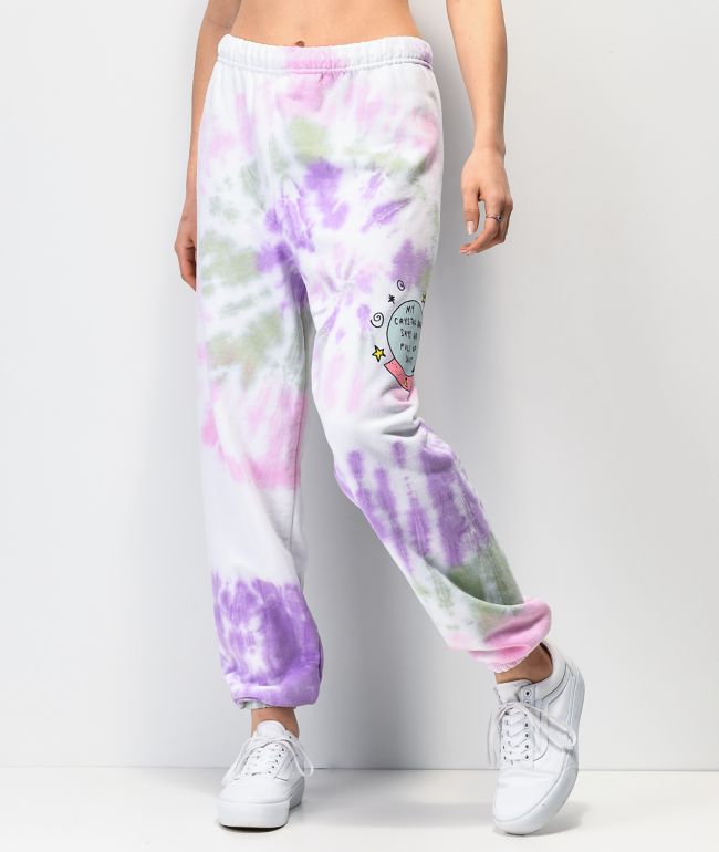 JV by Jac Vanek Crystal Ball pantalones deportivos de tie dye