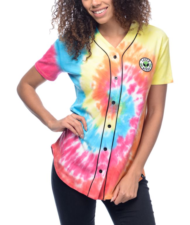 Tie dye baseball jersey Clearance