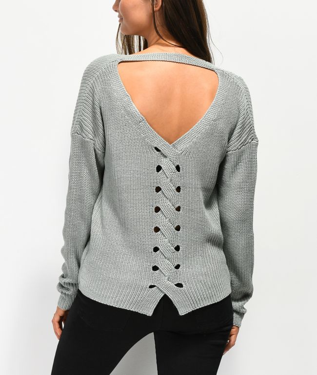 lace back sweater