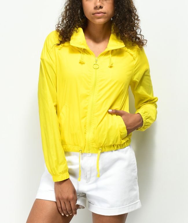yellow windbreaker jacket womens