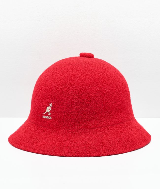 barato Reproducir Dispuesto Kangol Bermuda Casual Scarlet Bucket Hat