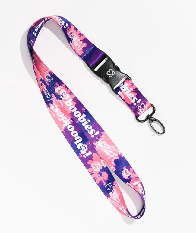Keep A Breast Foundation I Heart Boobies Cotton Candy Tie Dye Lanyard